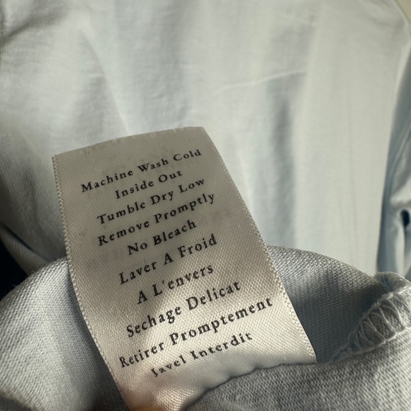 Frank & Eileen Patrick Popover Henley Light Blue Long Sleeve 100% Cotton - Picture 8 of 8